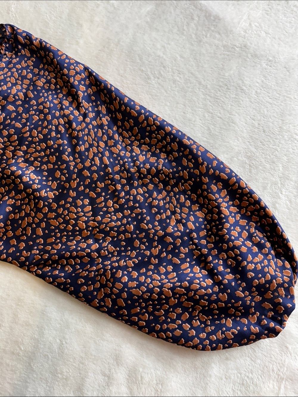 Glam Navy & Copper Leopard Print Long Sleeve Romper Open Back Boho Playsuit NWT - Picture 5 of 14